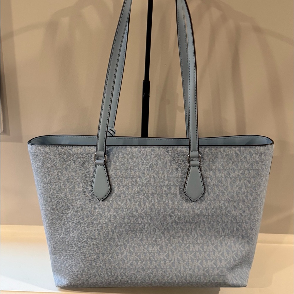 Michael Kors Sky Blue Sheila Signature Tote NWT - Picture 2 of 10